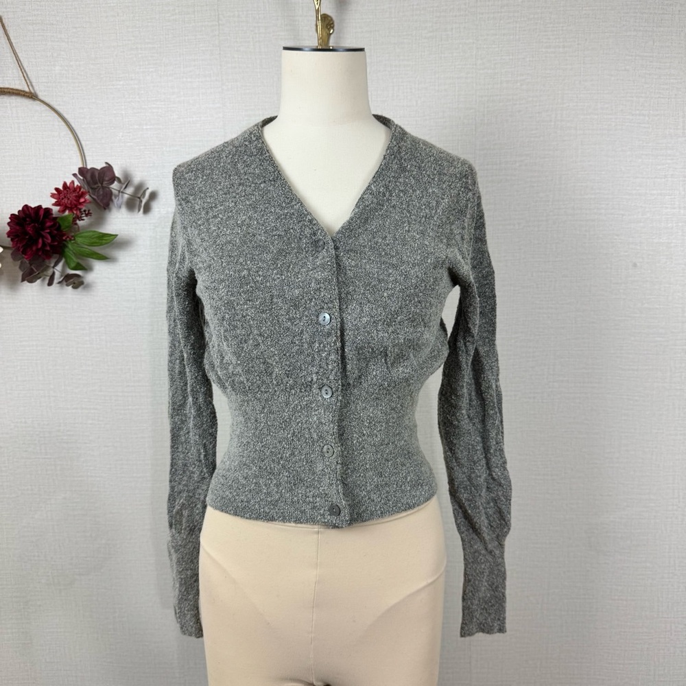 COUNTRY ROAD Women’s Wool Front Button Closure Gray Cardigan Size Small